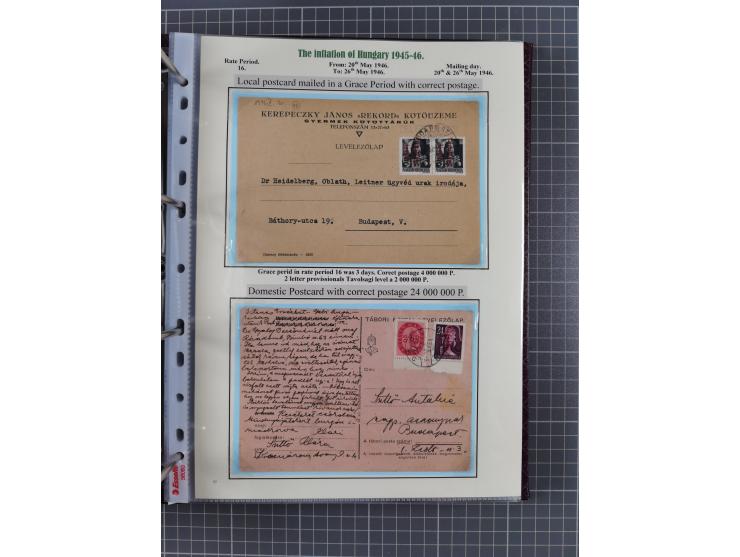 HYPERINFLATION: 1945/46, extensive exhibit collection with over 125 covers and postcards, spanning periods 1 to 21 and 25-26,