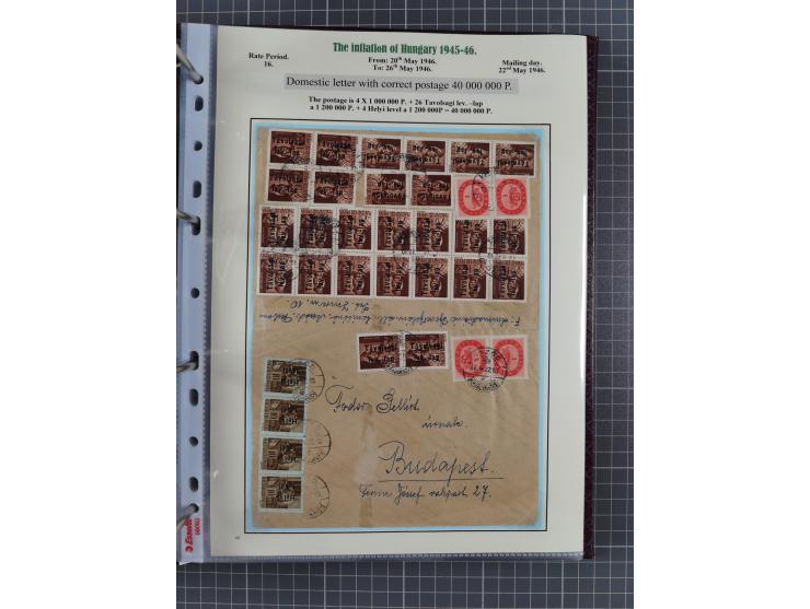 HYPERINFLATION: 1945/46, extensive exhibit collection with over 125 covers and postcards, spanning periods 1 to 21 and 25-26,