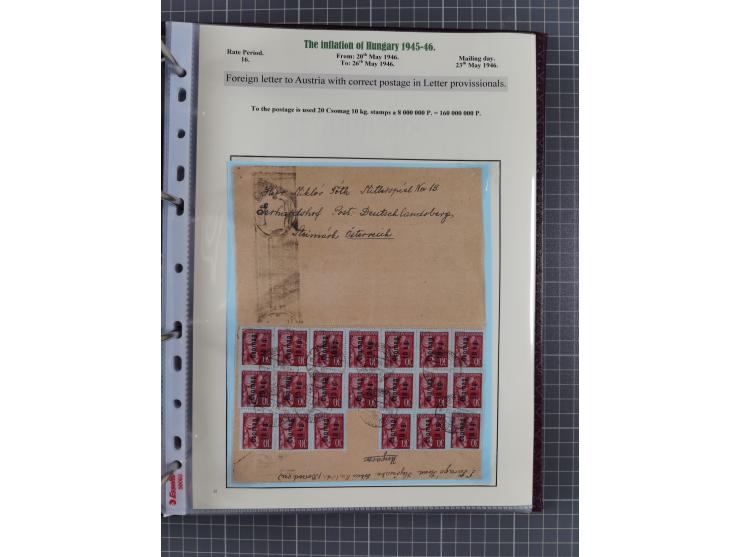 HYPERINFLATION: 1945/46, extensive exhibit collection with over 125 covers and postcards, spanning periods 1 to 21 and 25-26,