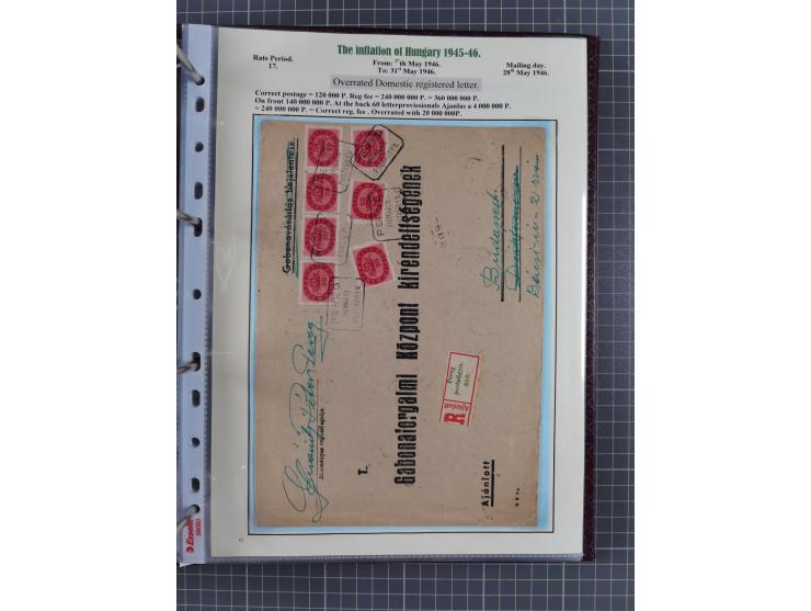 HYPERINFLATION: 1945/46, extensive exhibit collection with over 125 covers and postcards, spanning periods 1 to 21 and 25-26,