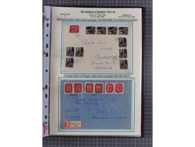 HYPERINFLATION: 1945/46, extensive exhibit collection with over 125 covers and postcards, spanning periods 1 to 21 and 25-26,