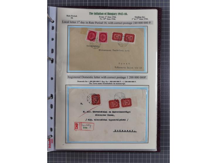 HYPERINFLATION: 1945/46, extensive exhibit collection with over 125 covers and postcards, spanning periods 1 to 21 and 25-26,