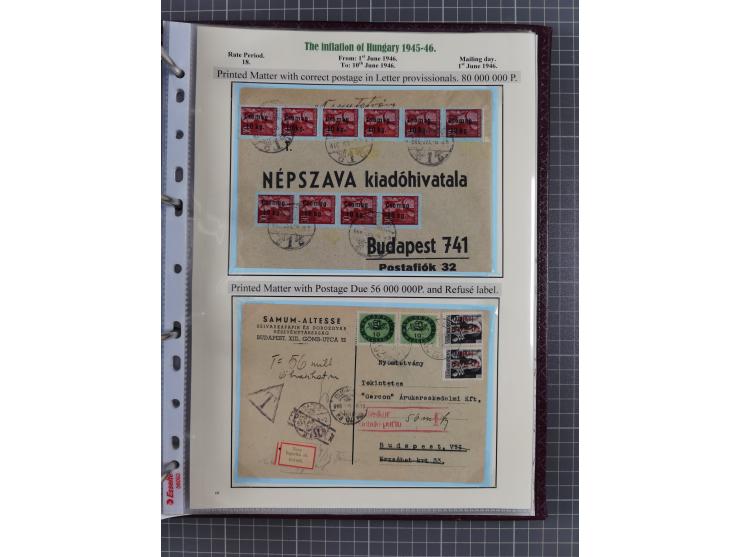 HYPERINFLATION: 1945/46, extensive exhibit collection with over 125 covers and postcards, spanning periods 1 to 21 and 25-26,
