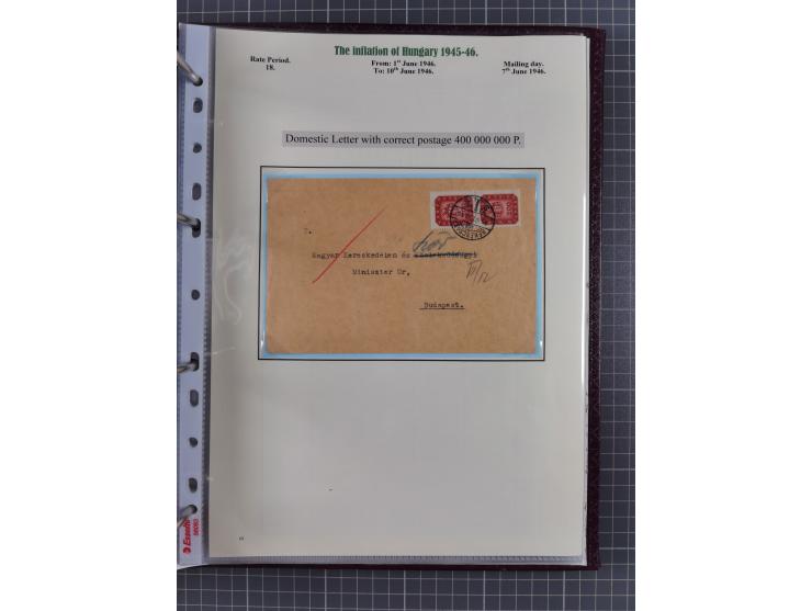 HYPERINFLATION: 1945/46, extensive exhibit collection with over 125 covers and postcards, spanning periods 1 to 21 and 25-26,