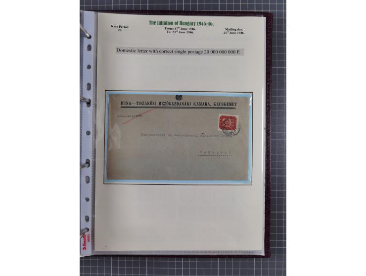 HYPERINFLATION: 1945/46, extensive exhibit collection with over 125 covers and postcards, spanning periods 1 to 21 and 25-26,