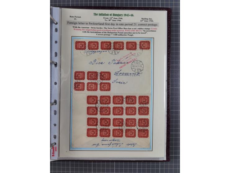 HYPERINFLATION: 1945/46, extensive exhibit collection with over 125 covers and postcards, spanning periods 1 to 21 and 25-26,