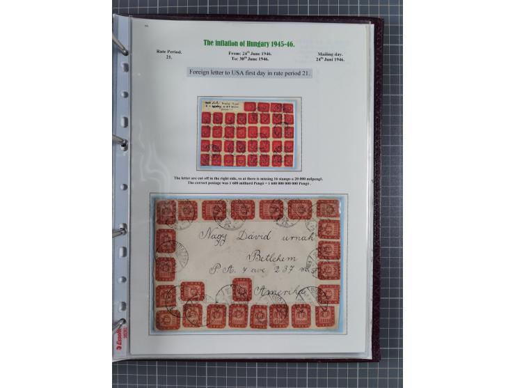 HYPERINFLATION: 1945/46, extensive exhibit collection with over 125 covers and postcards, spanning periods 1 to 21 and 25-26,