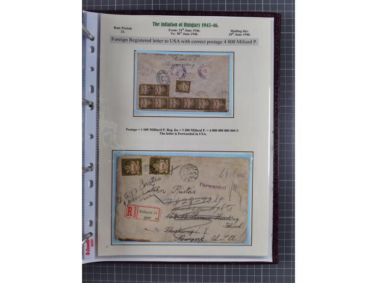 HYPERINFLATION: 1945/46, extensive exhibit collection with over 125 covers and postcards, spanning periods 1 to 21 and 25-26,