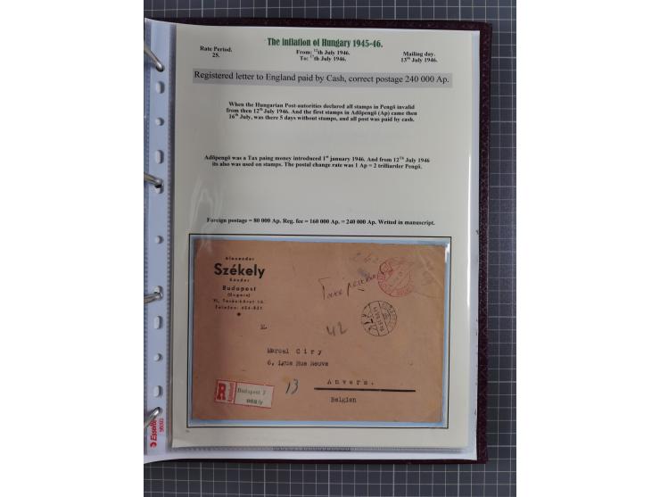 HYPERINFLATION: 1945/46, extensive exhibit collection with over 125 covers and postcards, spanning periods 1 to 21 and 25-26,