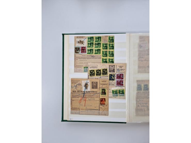 HYPERINFLATION: 1945/46, massive stock consisiting of over 450 parcel cards, spanning periods 2 to 27, showing an extensive r