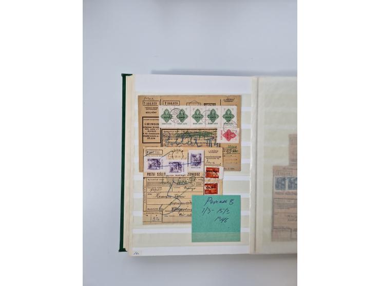 HYPERINFLATION: 1945/46, massive stock consisiting of over 450 parcel cards, spanning periods 2 to 27, showing an extensive r