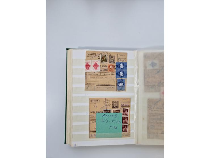 HYPERINFLATION: 1945/46, massive stock consisiting of over 450 parcel cards, spanning periods 2 to 27, showing an extensive r