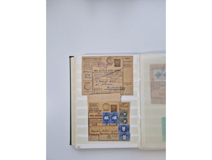 HYPERINFLATION: 1945/46, massive stock consisiting of over 450 parcel cards, spanning periods 2 to 27, showing an extensive r