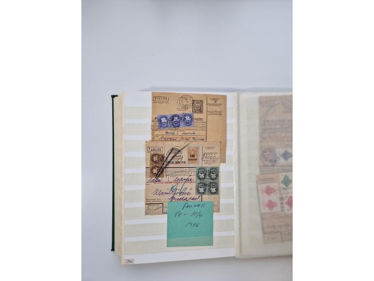 HYPERINFLATION: 1945/46, massive stock consisiting of over 450 parcel cards, spanning periods 2 to 27, showing an extensive r