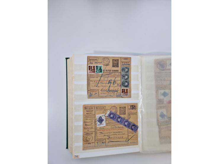 HYPERINFLATION: 1945/46, massive stock consisiting of over 450 parcel cards, spanning periods 2 to 27, showing an extensive r