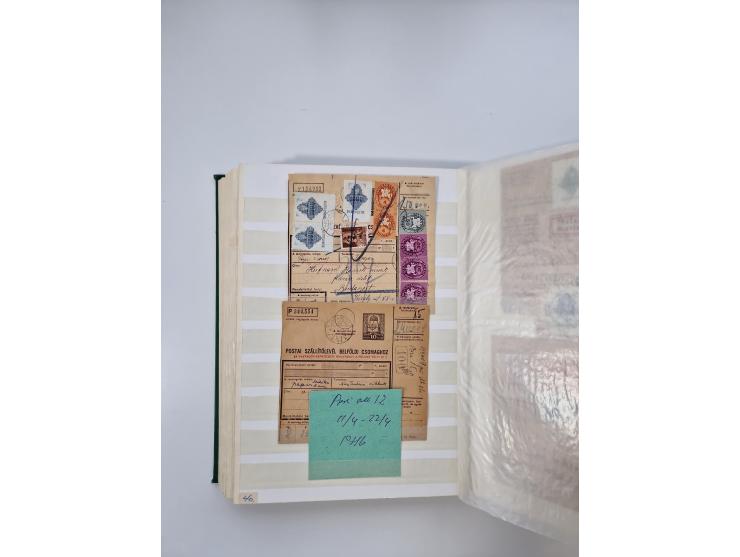 HYPERINFLATION: 1945/46, massive stock consisiting of over 450 parcel cards, spanning periods 2 to 27, showing an extensive r