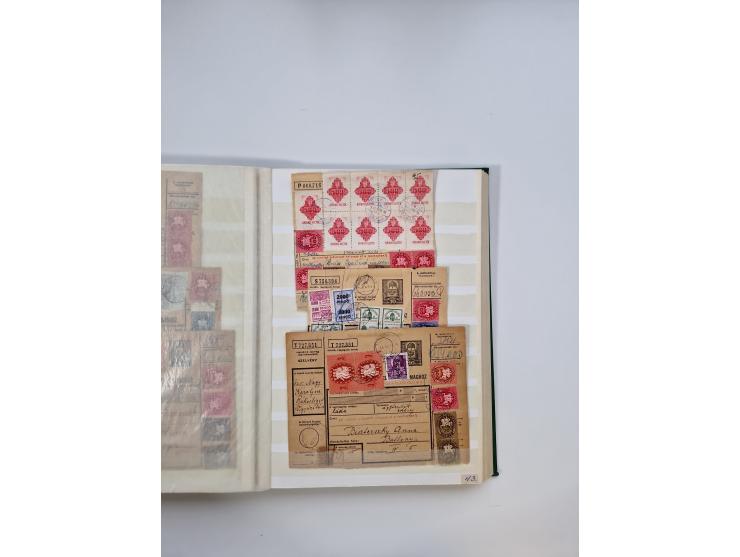 HYPERINFLATION: 1945/46, massive stock consisiting of over 450 parcel cards, spanning periods 2 to 27, showing an extensive r