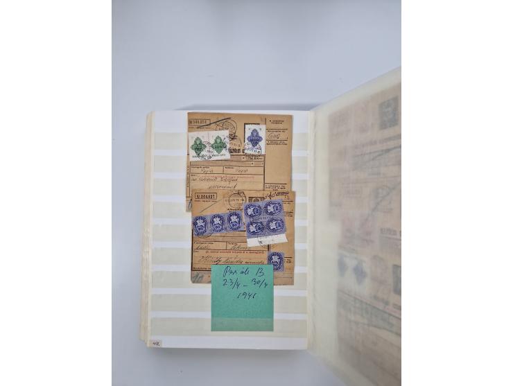 HYPERINFLATION: 1945/46, massive stock consisiting of over 450 parcel cards, spanning periods 2 to 27, showing an extensive r