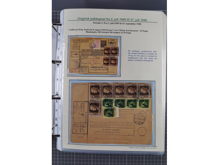 HYPERINFLATION: 1945/46, highly specialized Parcel Cards exhibit collection with around 80 items, showing a fine range of fra