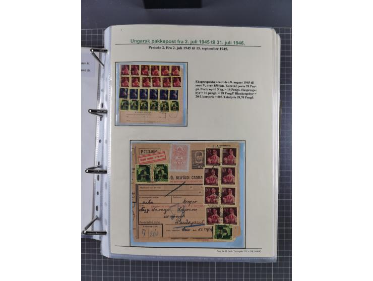 HYPERINFLATION: 1945/46, highly specialized Parcel Cards exhibit collection with around 80 items, showing a fine range of fra