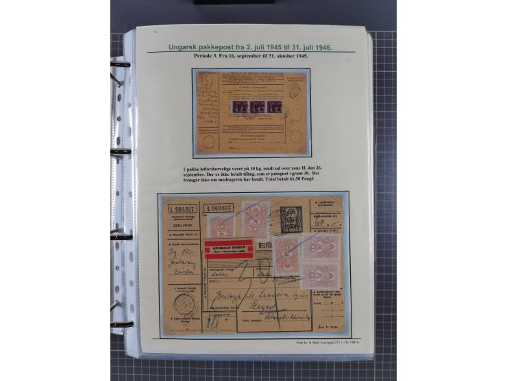 HYPERINFLATION: 1945/46, highly specialized Parcel Cards exhibit collection with around 80 items, showing a fine range of fra