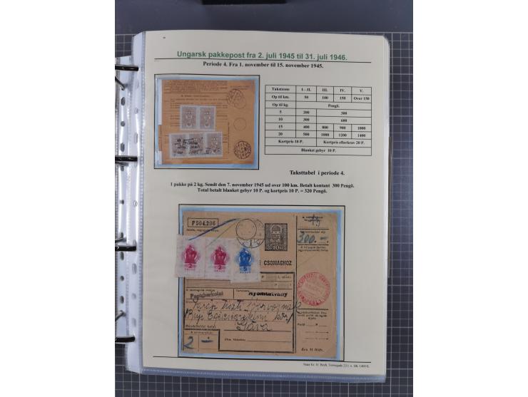 HYPERINFLATION: 1945/46, highly specialized Parcel Cards exhibit collection with around 80 items, showing a fine range of fra