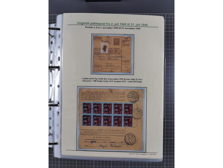 HYPERINFLATION: 1945/46, highly specialized Parcel Cards exhibit collection with around 80 items, showing a fine range of fra