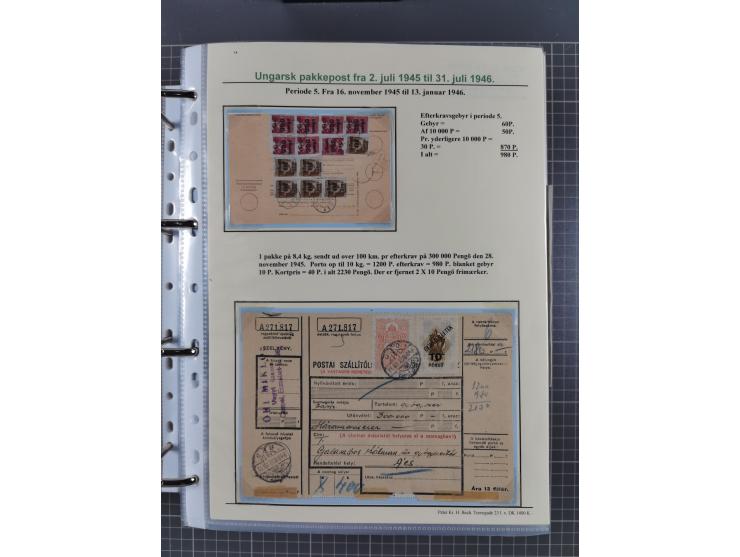 HYPERINFLATION: 1945/46, highly specialized Parcel Cards exhibit collection with around 80 items, showing a fine range of fra