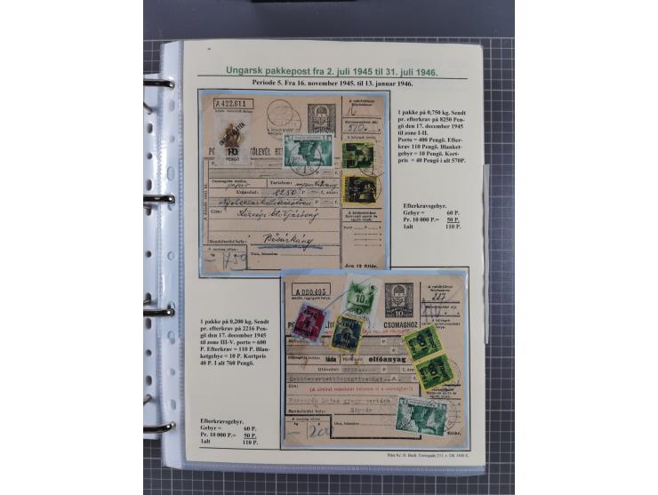 HYPERINFLATION: 1945/46, highly specialized Parcel Cards exhibit collection with around 80 items, showing a fine range of fra