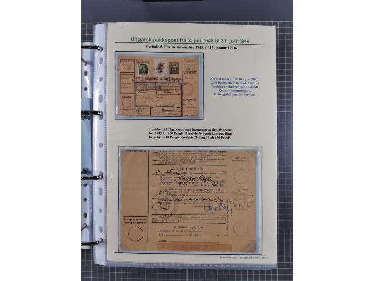 HYPERINFLATION: 1945/46, highly specialized Parcel Cards exhibit collection with around 80 items, showing a fine range of fra