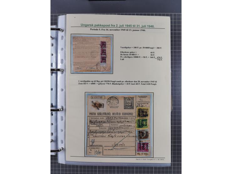 HYPERINFLATION: 1945/46, highly specialized Parcel Cards exhibit collection with around 80 items, showing a fine range of fra