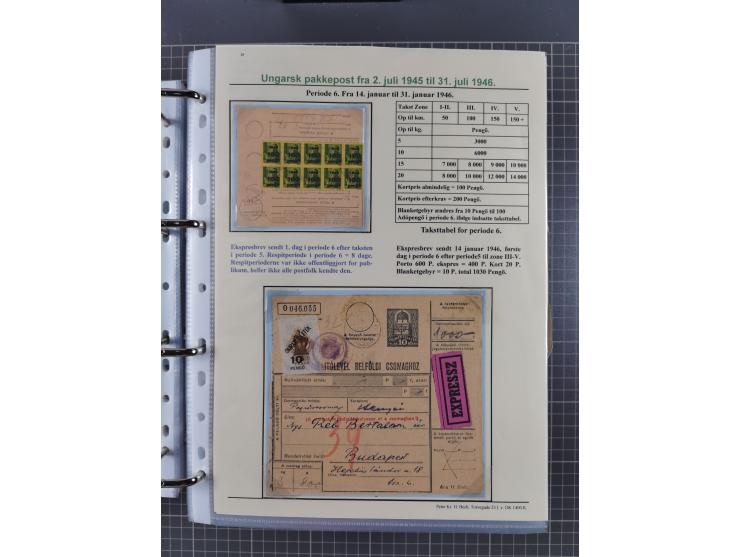 HYPERINFLATION: 1945/46, highly specialized Parcel Cards exhibit collection with around 80 items, showing a fine range of fra