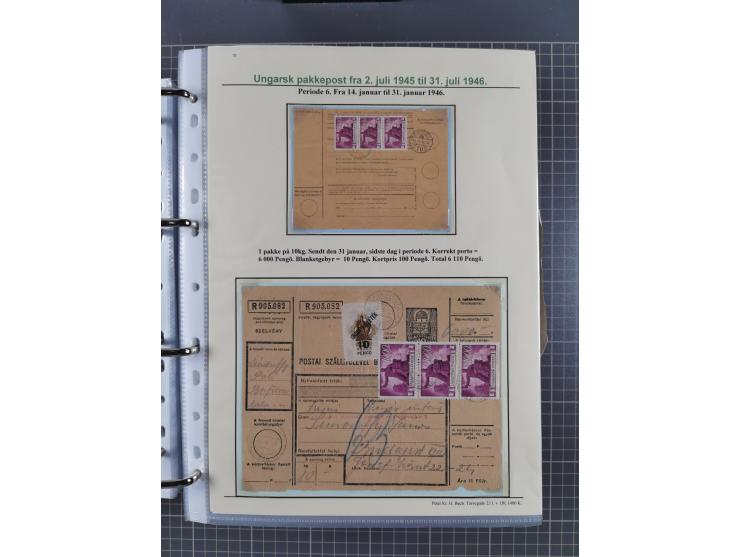 HYPERINFLATION: 1945/46, highly specialized Parcel Cards exhibit collection with around 80 items, showing a fine range of fra