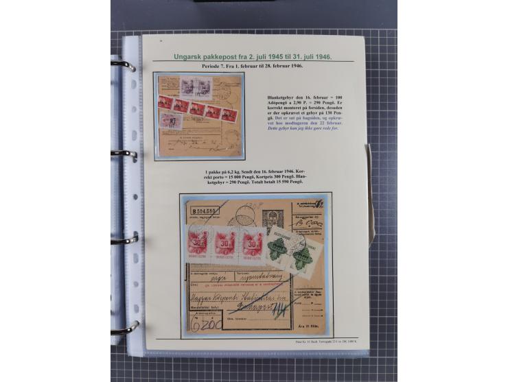 HYPERINFLATION: 1945/46, highly specialized Parcel Cards exhibit collection with around 80 items, showing a fine range of fra