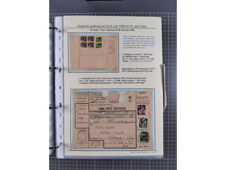 HYPERINFLATION: 1945/46, highly specialized Parcel Cards exhibit collection with around 80 items, showing a fine range of fra