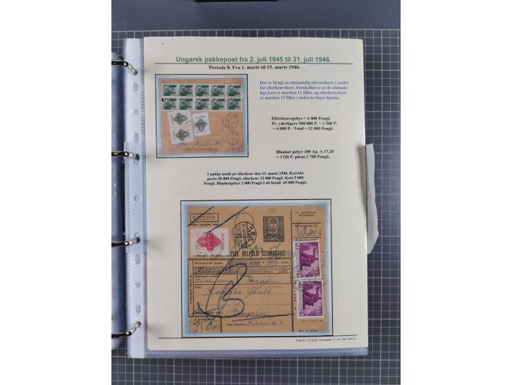 HYPERINFLATION: 1945/46, highly specialized Parcel Cards exhibit collection with around 80 items, showing a fine range of fra