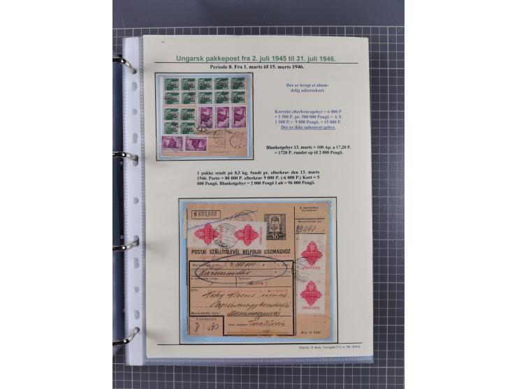 HYPERINFLATION: 1945/46, highly specialized Parcel Cards exhibit collection with around 80 items, showing a fine range of fra