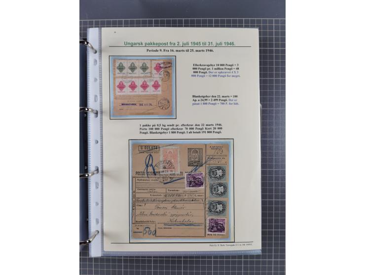 HYPERINFLATION: 1945/46, highly specialized Parcel Cards exhibit collection with around 80 items, showing a fine range of fra