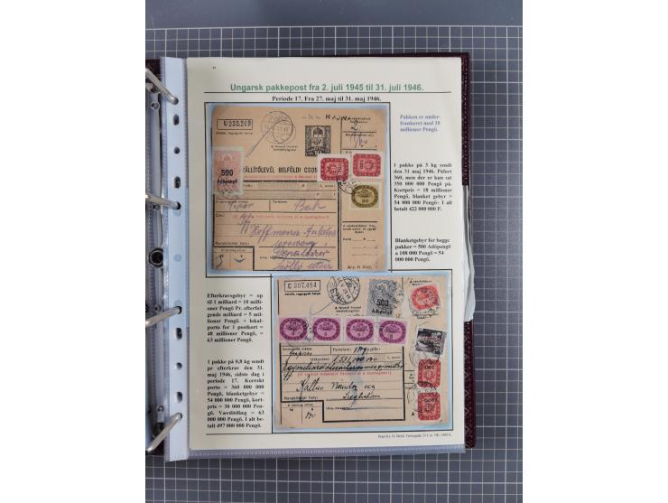 HYPERINFLATION: 1945/46, highly specialized Parcel Cards exhibit collection with around 80 items, showing a fine range of fra