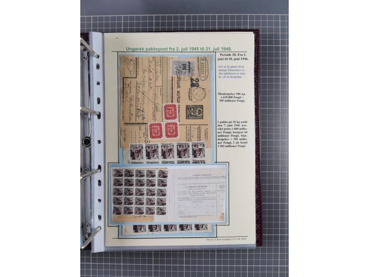 HYPERINFLATION: 1945/46, highly specialized Parcel Cards exhibit collection with around 80 items, showing a fine range of fra