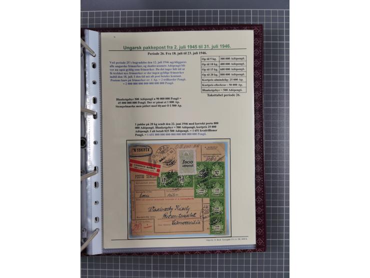 HYPERINFLATION: 1945/46, highly specialized Parcel Cards exhibit collection with around 80 items, showing a fine range of fra