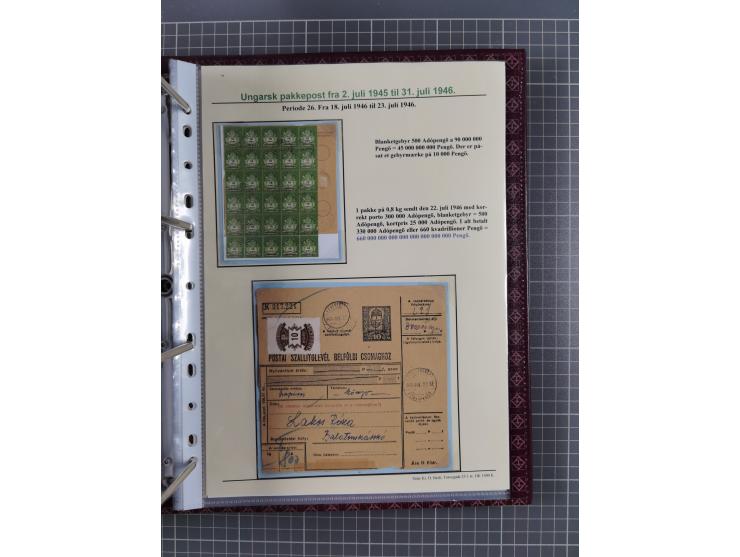 HYPERINFLATION: 1945/46, highly specialized Parcel Cards exhibit collection with around 80 items, showing a fine range of fra