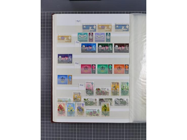 1880/2000 (approx.), mint, unused and used collection in 4 stockbooks, including good part Falkland and territories