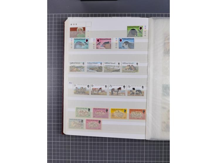 1880/2000 (approx.), mint, unused and used collection in 4 stockbooks, including good part Falkland and territories