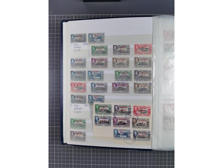 1880/2000 (approx.), mint, unused and used collection in 4 stockbooks, including good part Falkland and territories