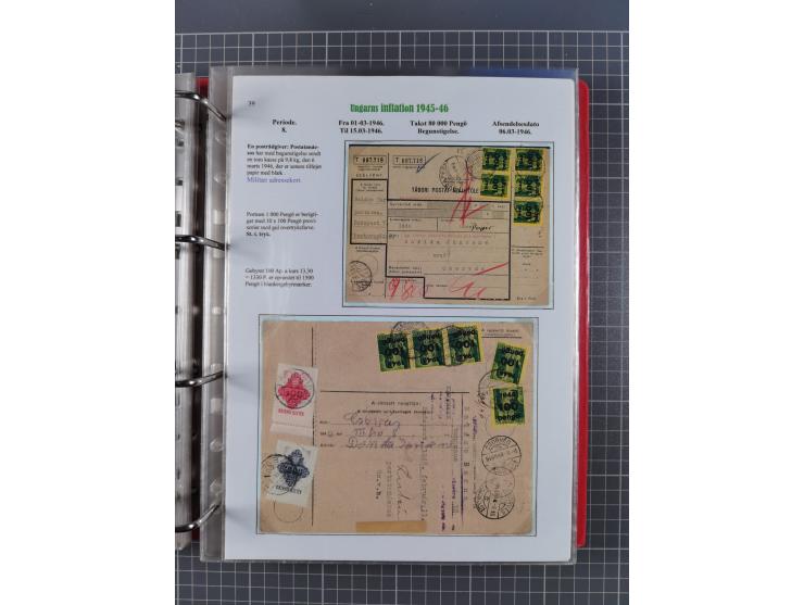 HYPERINFLATION: 1945/46, Parcel Cards exhibit collection with over 65 items, showing usages from periods 2 to 13 (including t