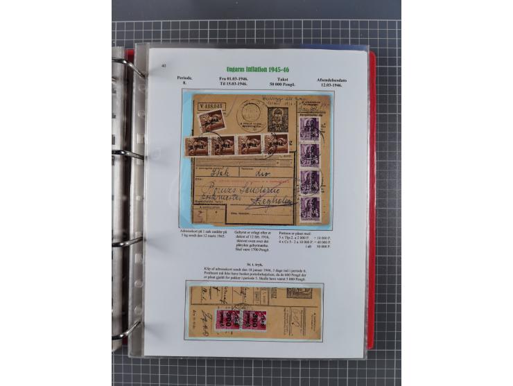 HYPERINFLATION: 1945/46, Parcel Cards exhibit collection with over 65 items, showing usages from periods 2 to 13 (including t