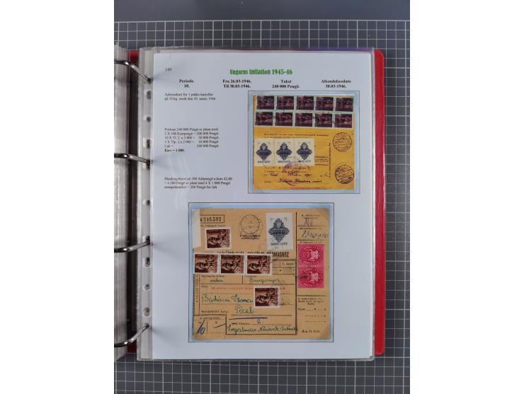 HYPERINFLATION: 1945/46, Parcel Cards exhibit collection with over 65 items, showing usages from periods 2 to 13 (including t