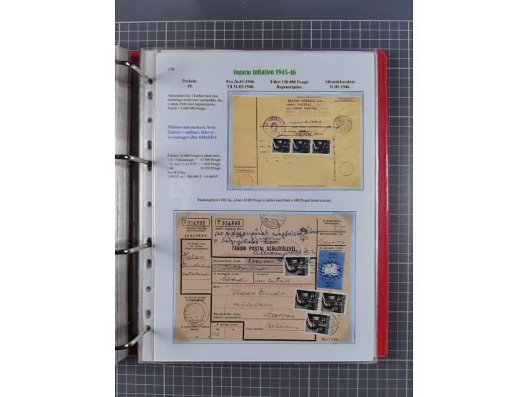 HYPERINFLATION: 1945/46, Parcel Cards exhibit collection with over 65 items, showing usages from periods 2 to 13 (including t