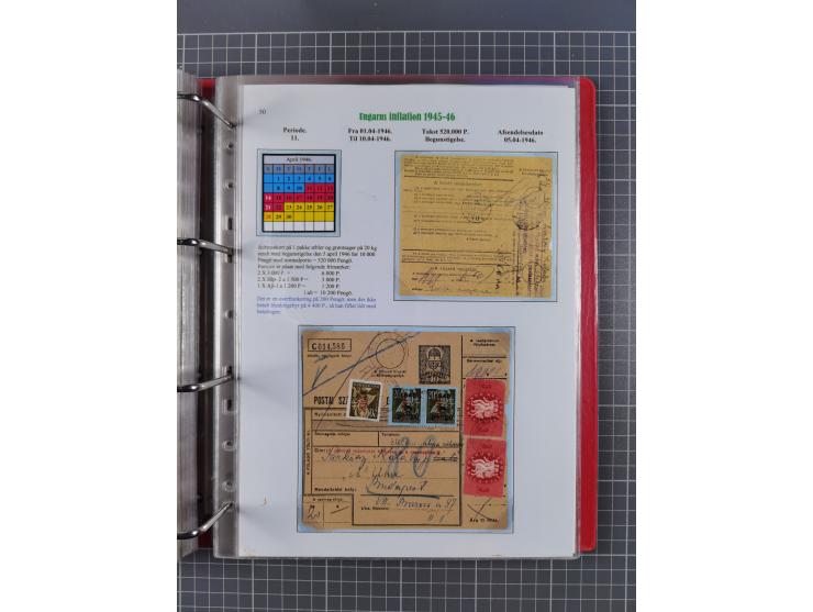 HYPERINFLATION: 1945/46, Parcel Cards exhibit collection with over 65 items, showing usages from periods 2 to 13 (including t